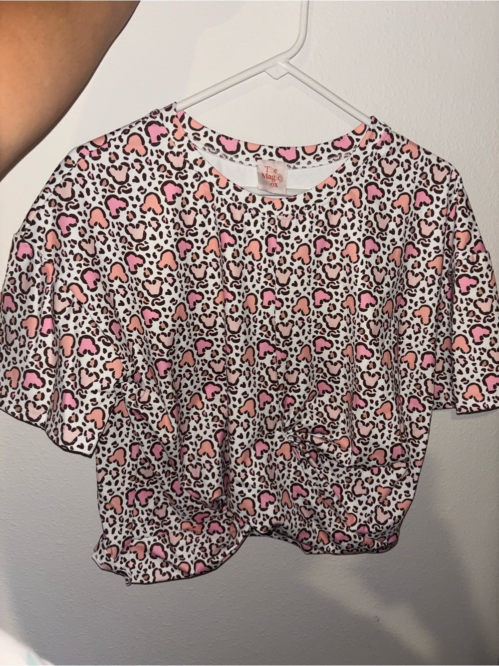 Women’s Pink Leopard Mickey Print Top